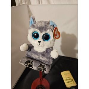 Ty Peek-A-Boo Iphone iPod Holder stuffed animal SCOUT Cell Phone Holder Gray